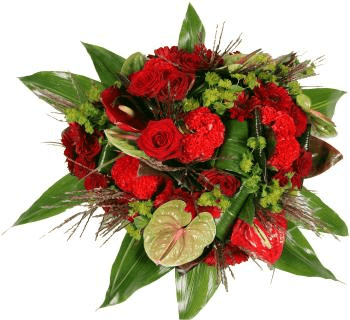 Bouquet rond exotique rouge
