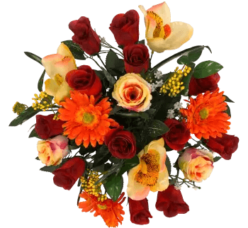 cône pour vase de fleurs artificielles colorées