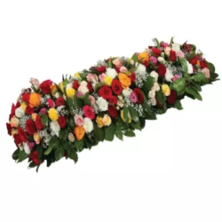 Dessus cercueil roses variees fleurs