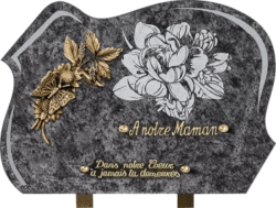Plaque funéraire Sablage Granit mass blue
