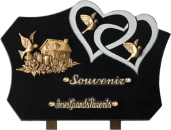 Plaque funéraire Sablage Granit Noir Marlin
