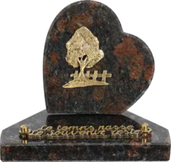 Plaque funéraire coeur socle granit