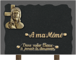 Plaque funéraire granit chants eclates