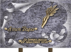 Plaque funéraire granit mass blue finition sablee