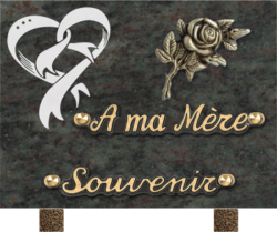 Plaque funéraire granit vert - sablage