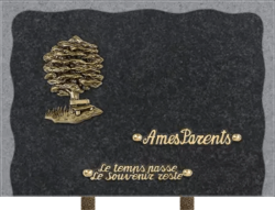 Plaque funéraire Rectangle Granit chants eclates granit noir impala
