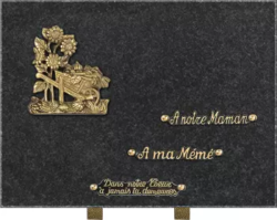 Plaque funéraire Rectangle Granit noir impala