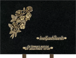 Plaque funéraire rectangle granit noir marlin