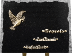 Plaque funéraire rectangle pourtour eclate
