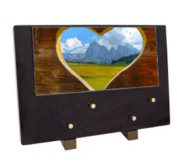 Plaque grand modele coeur montagne