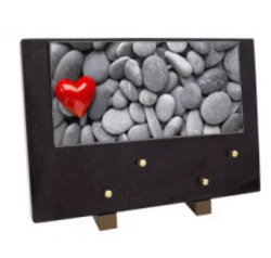 Plaque grand modele coeur galets