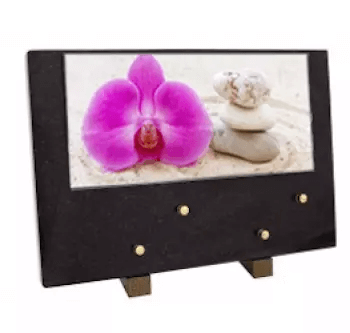 Plaque grand modele orchidee galets