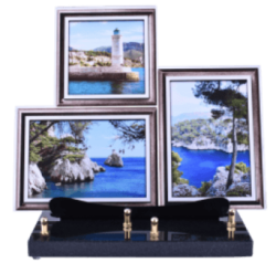 Plaque region trois photos cote azur