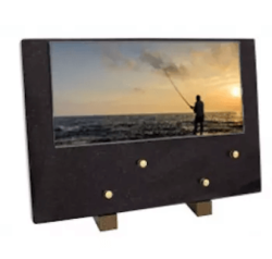 Plaque funéraire pêche bord de mer