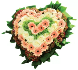 fleurs naturelles coeur mosaique
