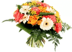 fleurs naturelles bouquet rond orange