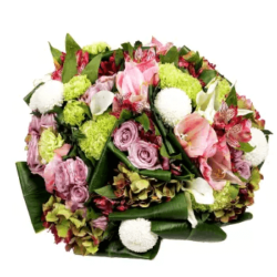 fleurs naturelles bouquet rond pastel