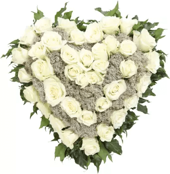 fleurs naturelles coeur precieux blanc