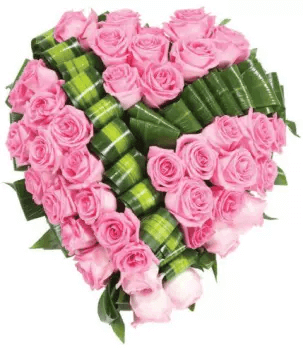 fleurs naturelles coeur roses pastel