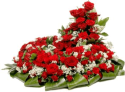 fleurs naturelles couronne roses rouges