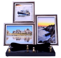 plaque region trois photos bretagne mer