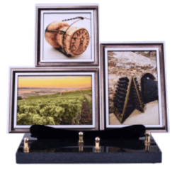 plaque region trois photos champagne