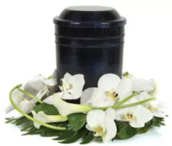 Couronne urne fleurs deuil orchidee