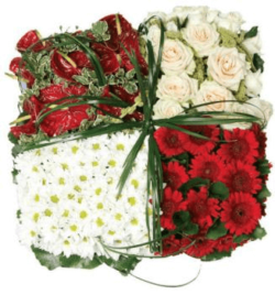 Coussin carre fleurs deuil