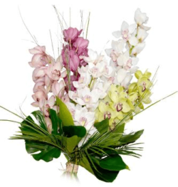 Gerbe fleurs deuil cymbidiums