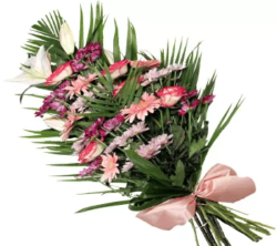 Gerbe fleurs deuil variees