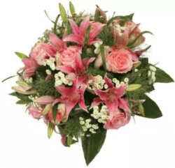 Panier rond fleurs deuil precieux