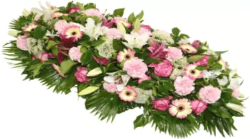 Raquette fleurs deuil classique