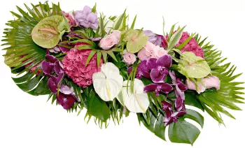 Raquette fleurs deuil precieuse hortensia